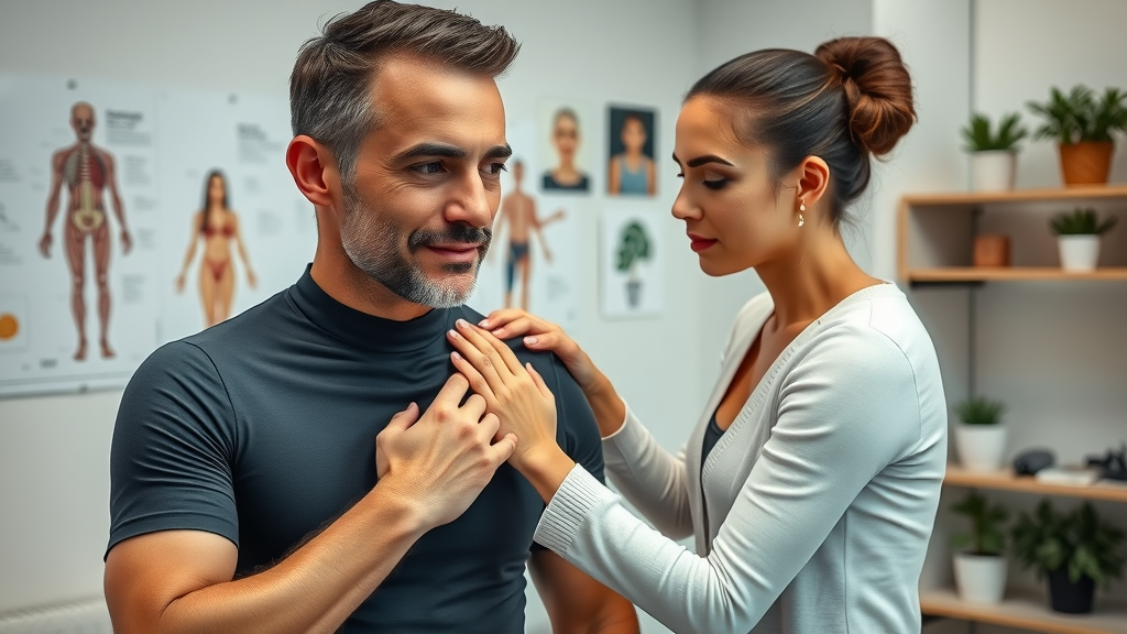 Sport revalidatie met triggerpoint therapie voor wielrenner in therapieruimte